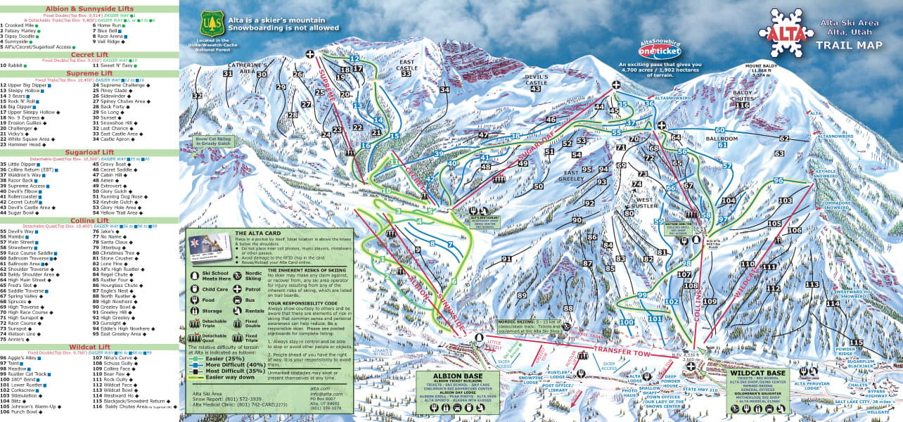 Alta Trail Map