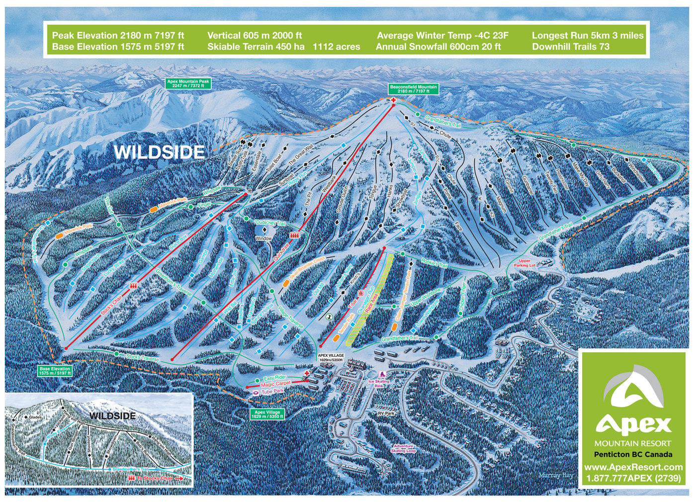 Apex Mountain Resort Trail Map